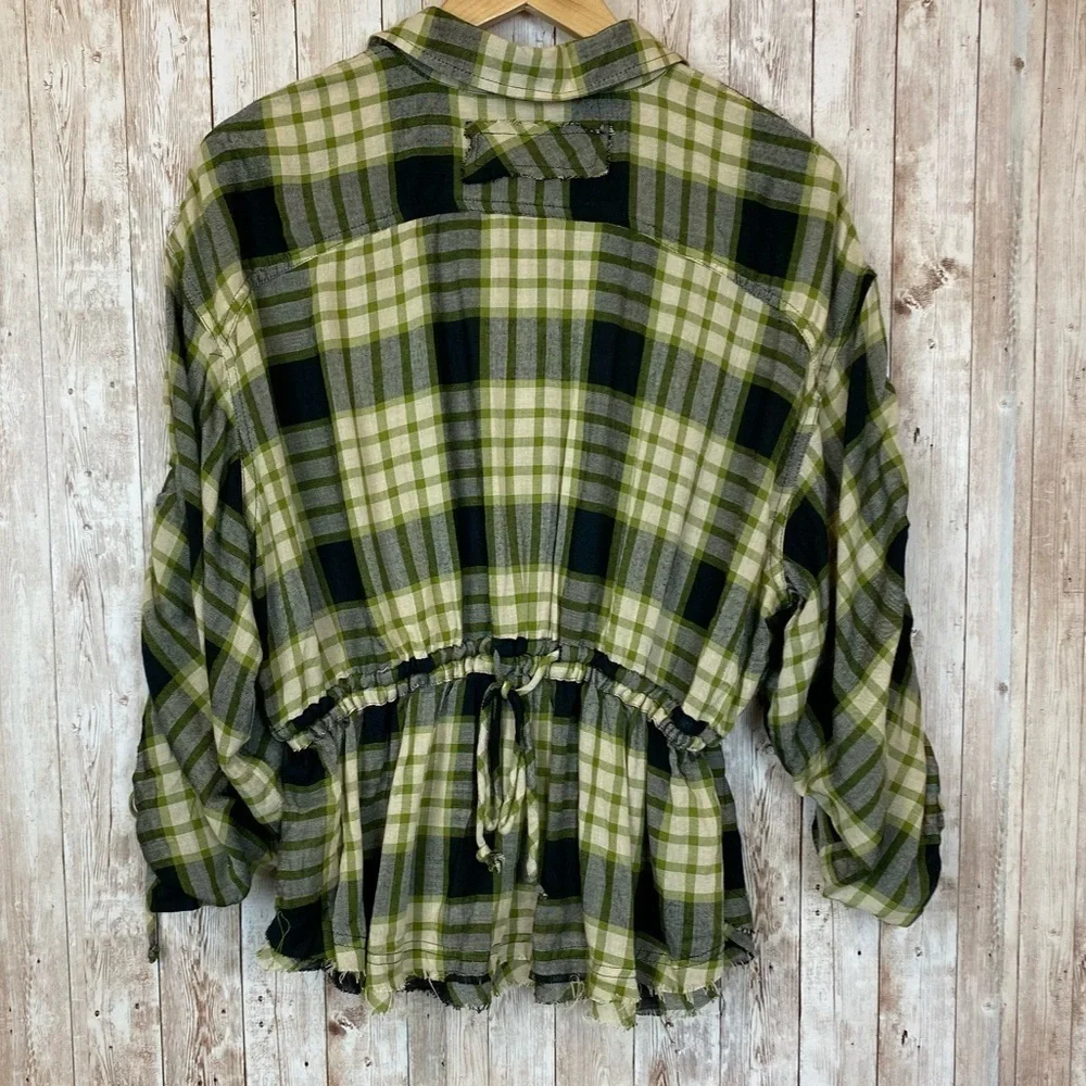 Free People Pacific Plaid Wool Blend Shirt Size Small Women - Picture 9 of 16